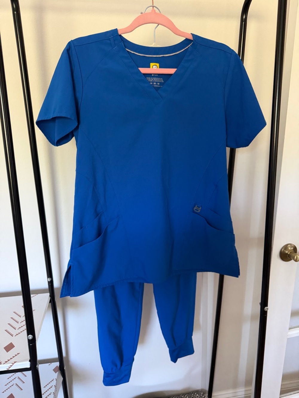 WonderWink Royal Blue Scrub Top and Pants Set